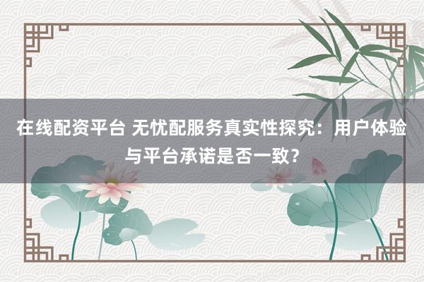 在线配资平台 无忧配服务真实性探究：用户体验与平台承诺是否一致？