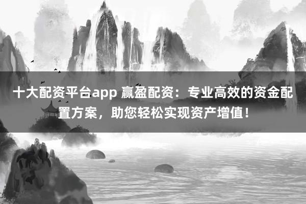 十大配资平台app 赢盈配资：专业高效的资金配置方案，助您轻松实现资产增值！