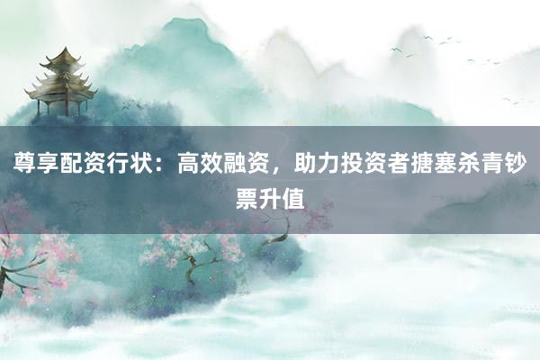 尊享配资行状：高效融资，助力投资者搪塞杀青钞票升值