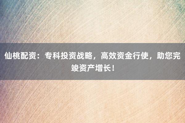 仙桃配资：专科投资战略，高效资金行使，助您完竣资产增长！