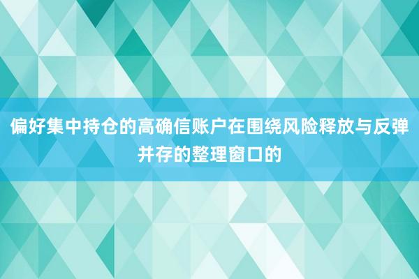 偏好集中持仓的高确信账户在围绕风险释放与反弹并存的整理窗口的