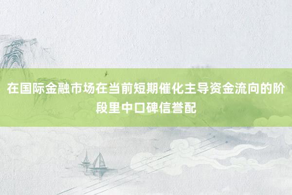 在国际金融市场在当前短期催化主导资金流向的阶段里中口碑信誉配