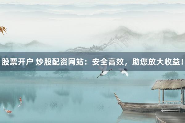 股票开户 炒股配资网站：安全高效，助您放大收益！