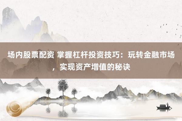 场内股票配资 掌握杠杆投资技巧:玩转金融市场,实现资产增值的秘诀