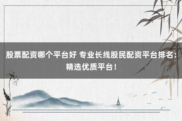 股票配资哪个平台好 专业长线股民配资平台排名:精选优质平台!