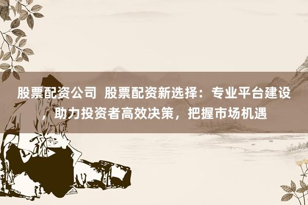 股票配资公司  股票配资新选择：专业平台建设，助力投资者高效决策，把握市场机遇