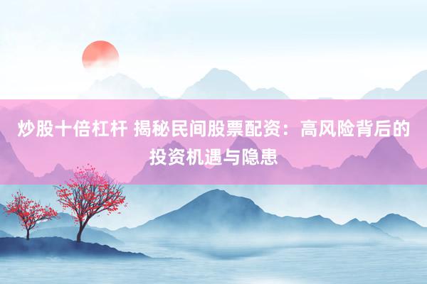 炒股十倍杠杆 揭秘民间股票配资：高风险背后的投资机遇与隐患